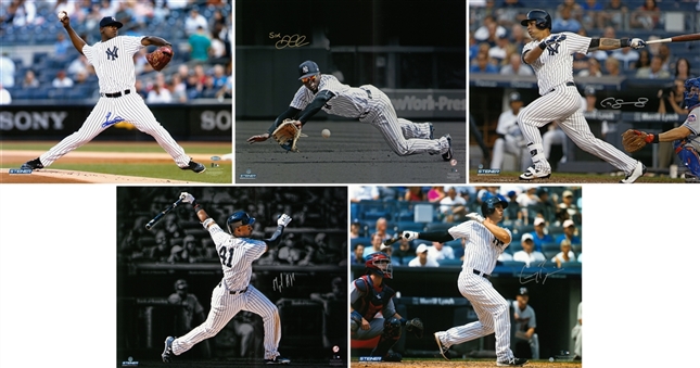 Lot of (5) New York Yankees Signed 16x20 Photos: Severino, Bird, Gregorius, Sanchez & Andujar (Steiner)